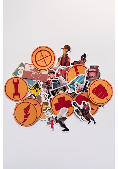 Team Fortress 2 Tf2 33 Parça Kaliteli Laptop Telefon Termos Etiket Seti