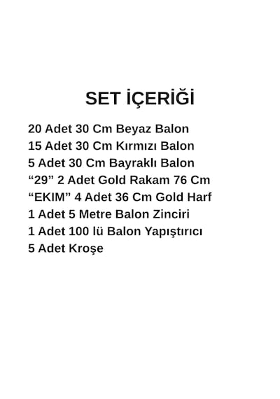29 Ekim Cumhuriyet Bayramı Temalı Gold Folyo Rakam Ve Harf Kırmızı Beyaz Ay Yıldız Balonlar Beyaz - Kırmızı