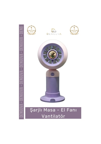 Vantilatör Şarjlı Usb Taşınabilir Sessiz Model 3 Seyahat Kompakt Kademeli Masa El Fanı Vantilatör