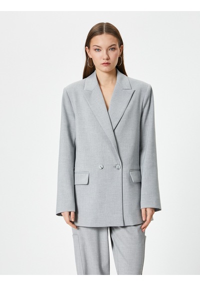 Koton Blazer Ceket Kruvaze Çift Düğmeli Ters Yaka Cepli Astarlı Gri Melanj 4sal50014ıw Gri Melanj Koton Blazer Ceket Kruvaze Çift Düğmeli Ters Yaka Cepli Astarlı Gri Melanj 4sal50014ıw Gri Melanj