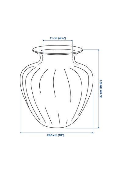 Ikea Tonsätta Cam Vazo 27 Cm Gri