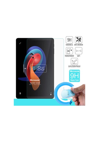 Tcl Tab 10 Gen 2 Nano Glass Cam Ekran Koruyucu Tab 10 Gen 2 İle Uyumlu Ekran Koruyucu - Şeffaf