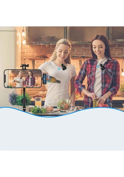 2 Li Kablosuz Yaka Mikrofonu Type-c & Lightning , Dsp Gürültü Azaltma, Android Apple Uyumlu iPhone Canlı Yayın Video Ses Kayıt Mikrofonu