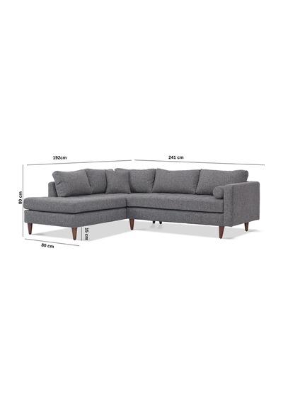 Vipa Minnesota Sol Sabit Oturum R+2 L Köşe Takımı - İskandinav Tasarım, Salon Ve Oturma Odası İçin
