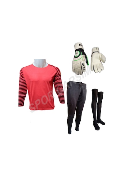 Evox Kaleci Forma,Pantolon,Lüx Çorap,Kaleci Eldiveni Set-Turuncu