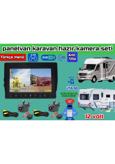 Nesne Tanımalı Sesli İkazlı 2 Adet Kamera Ve 7 İnç Dvr Ekran Set