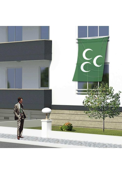 Yeşil 3 Hilal Osmanlı İmparatorluğu Raşel Bayrak 150x225 Cm 1