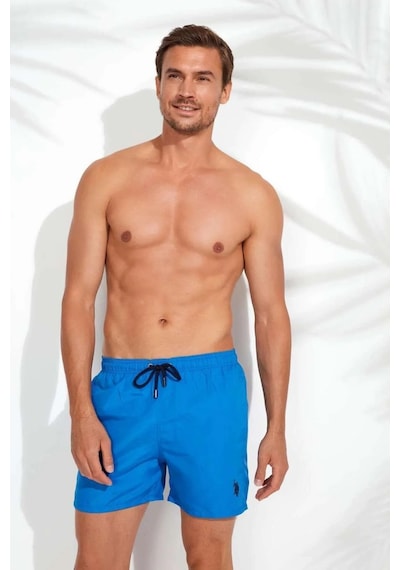U.S. Polo Assn. Erkek Saks Mavi Orta Boy Deniz Şortu 21000 Saks Mavi