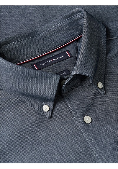 Tommy Hilfiger Performance Pıque Oxford Erkek Mavi Uk Gömlek - Mw0mw41781