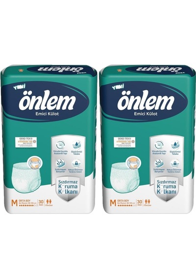 Önlem Yetişkin Emici Külot Bezi Orta Boy Medium 30 Adet X 2 Adet M