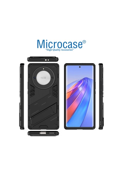 Honor X9A Matrix Serisi Armor Standlı Koruma Kılıf - Siyah AL3416