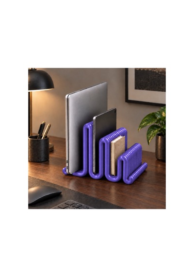 Cora Dekoratif Çoklu Laptop / Dergi / Tablet Standı - Metalik Mor