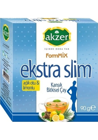Akzer FormMix Ekstra Slim Açlık Otu & Limonlu Karışık Bitki Süzen Poşet Çay 60 x 1.5 G