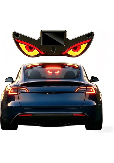 Vantuzlu Solar Güneş Enerjili Ve Şarj Edilebilir Devil Eyes Araç Işıkları Ön/arka/yan Cam İçin Usb Bağlantılı Led Işıkları Kırmızı-sarı