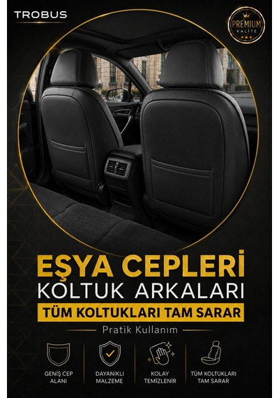 Opel Zafira 5 7 Kişi Oto Koltuk Kılıfı 2003-2011 Siyah Başak Serisi Tay Tüyü Tam Set Siyah