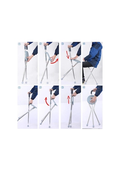 Katlanabilir Baston Sandalye - Oturaklı - 88 Cm Mavi
