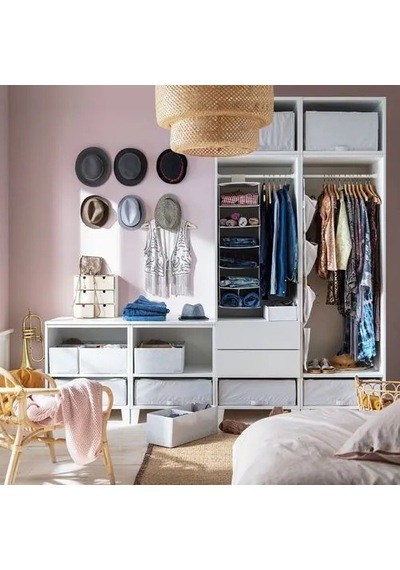 Sumuhome Stuk Hurç Saklama Depolama Düzenleme Beyaz Gri 55x51x18 Cm Beyaz - Gri