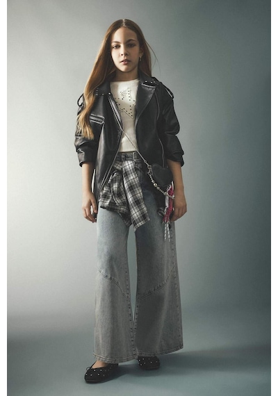 Defacto Wıde Leg Geniş Paça Jean Pantolon Kız Çocuk H0699a826spnm29 Yeşil-nm29