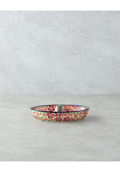 English Home Botanic Stoneware 3 Parça Sunumluk 23x12x4 Cm Renkli Renkli