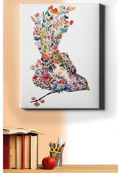 Webstyle Sayılarla Boyama Seti Kasnaklı Çiçekten Kuş 50 X 65 Cm