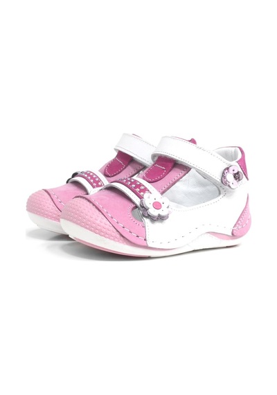 Pembe Hakiki Deri Cırtlı Yazlık Kız Bebek Ayakkabı (264728742) Pembe