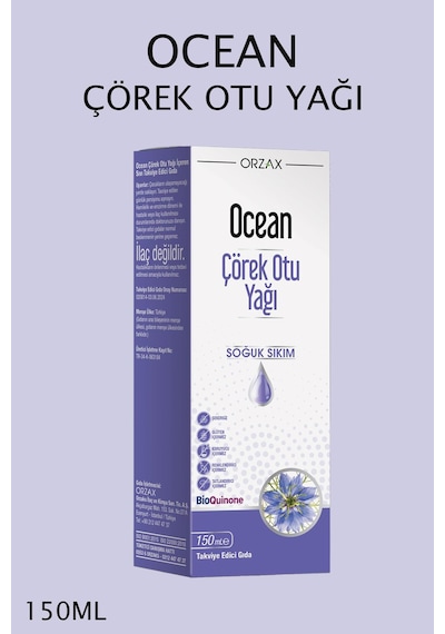 Ocean Soğuk Sıkım Çörek Otu Yağı Takviye Edici Gıda 150 ML