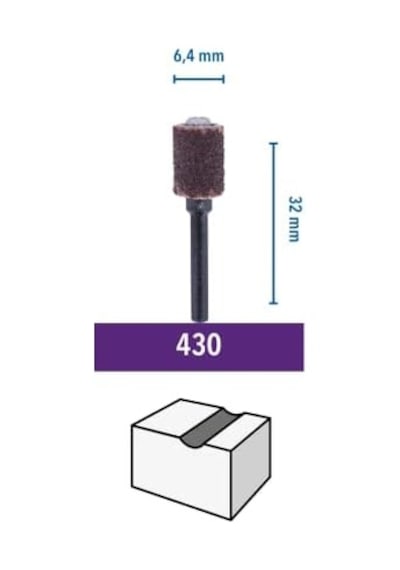 430 Zımpara Bandı Ve Mandren Aksesuar Seti, Ahşap Ve Plastikte, 60 Kumlu, 6,4 Mm, 2&apos Li 72206072
