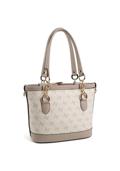 Silver Polo Sp1155 Kadın El Çantası Monogram Bej-kum