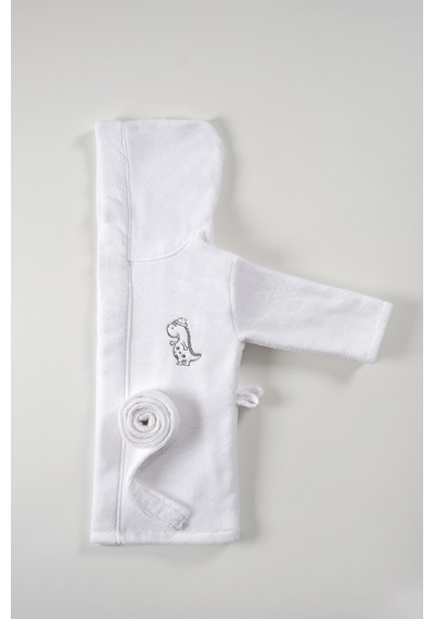 Bebek Banyo Seti Premium - Dino Pure Dream Bornoz - Kundak Havlu - Banyo Kesesi - Fırça - Tarak Seti Diğer