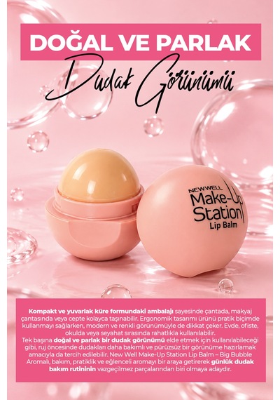 New Well Make-up Station Lip Balm Big Bubble Aromalı 12gr 001