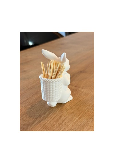 Dekoratif Tavşan Kürdanlık Tavşan Biblo Organizer 3d Baskı Ev Dekoru