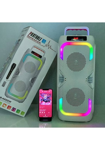 Çeşithane Abs-4220w Taşınabilir Bluetooth Hoparlör Çift Hoparlörlü