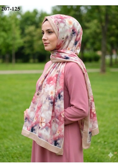 Moonscarfs Moonscarf Bambu Kraş Pamuk Şal Camel 207-125 Çok Renkli