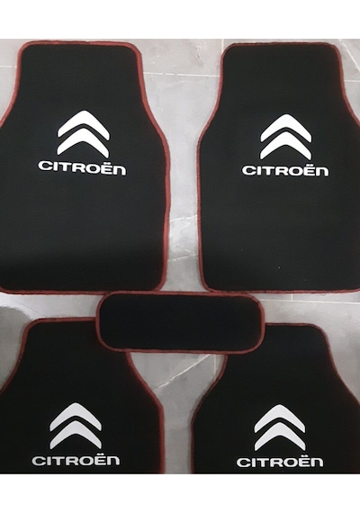 Citroen C4 Logolu Siyah Çift Katlı Halı Paspas Seti