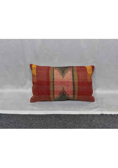 Zehra Abla Halı Yeni El Dokuma Dekoratif Lumbar Kilim Kırlent Yastık Kılıfı 6569 Çok Renkli