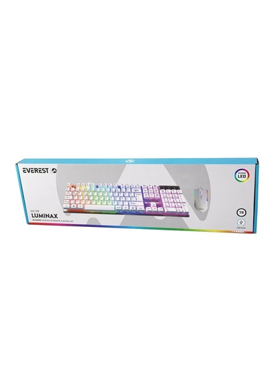 Ers Beyaz Gökkuşağı Işıklı Usb Kablolu Oyuncu Klavye - Mouse Set