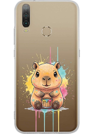 General Mobile Gm 10 İle Uyumlu Splash Kapibara Tasarımlı Şeffaf Silikon Kılıf 051d