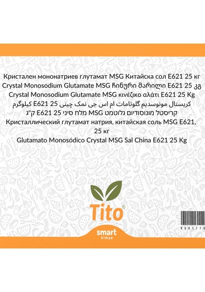 Kristal Monosodyum Glutamat Msg Çin Tuzu E621 25 Kg
