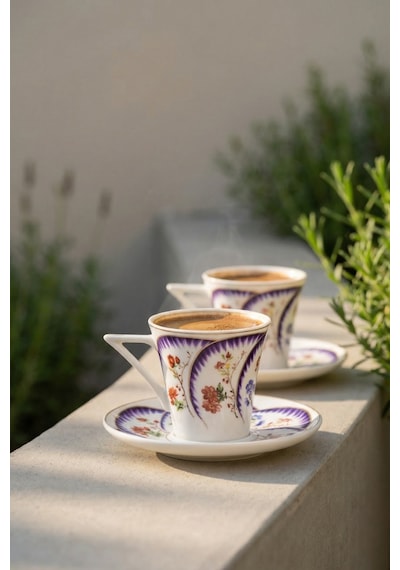Klauzy 6 Kişilik Porselen Kahve Fincan Takımı - 90 Ml Renkli