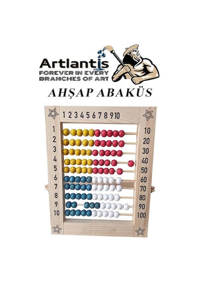 Artlantis Ahşap Mishap Naturel Sayı Sayma Boncuğu