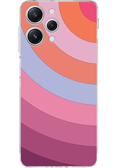 Xiaomi Redmi 12 4g Uyumlu Kamera Korumalı Renk Cümbüşü F Tasarımlı Şeffaf Silikon Kılıf