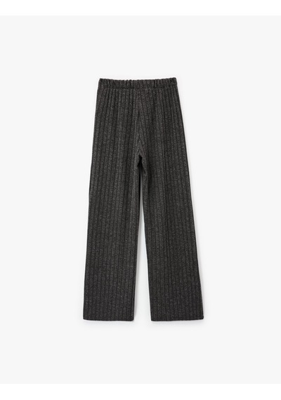 Koton Rahat Kalıp Bol Düz Paça Pijama Altı Antrasit 7wlk40130mk