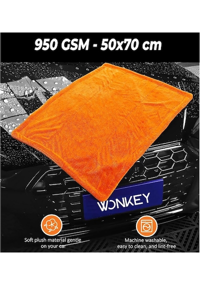 - Premium Oto Kurulama Havlusu 50x70 Cm, Çift Taraflı Araba Yıkama Bezi, Araç Kurulama Havlu, S