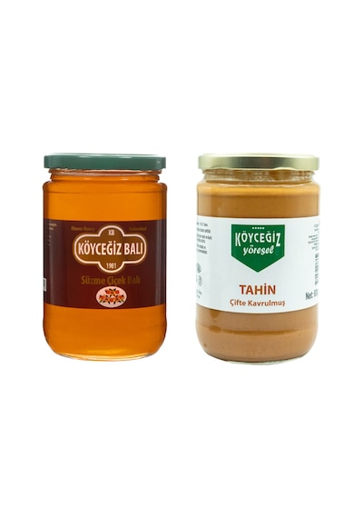 Köyceğiz Balı Çiçek Balı Cam Kavanoz 850 G + Çifte Kavrulmuş Tahin 600 G