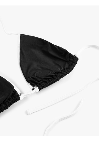 Koton İnce Askılı Üçgen Bikini Üstü Siyah 6sak10143mm