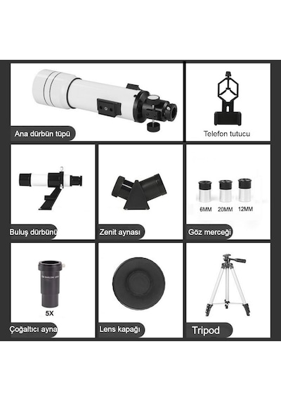 Greatech F400x70 Profesyonel Astronomik Uzay-doğa Gözlem Teleskobu 333x Eğitici-öğretici Yüksek Çözünürlüklü