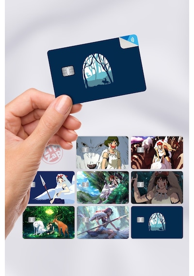 Mononoke Hime Kart Kaplama Sticker 8 Adet Prenses Mononoke Çok Renkli