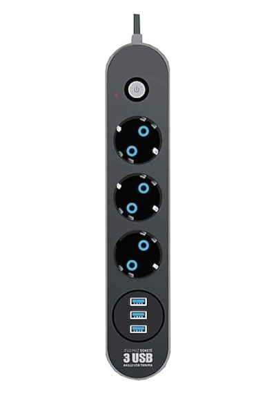 Fulltech FTR-01 Termal Akım Korumalı Isıya Dayanıklı 3'lü Priz 2 M