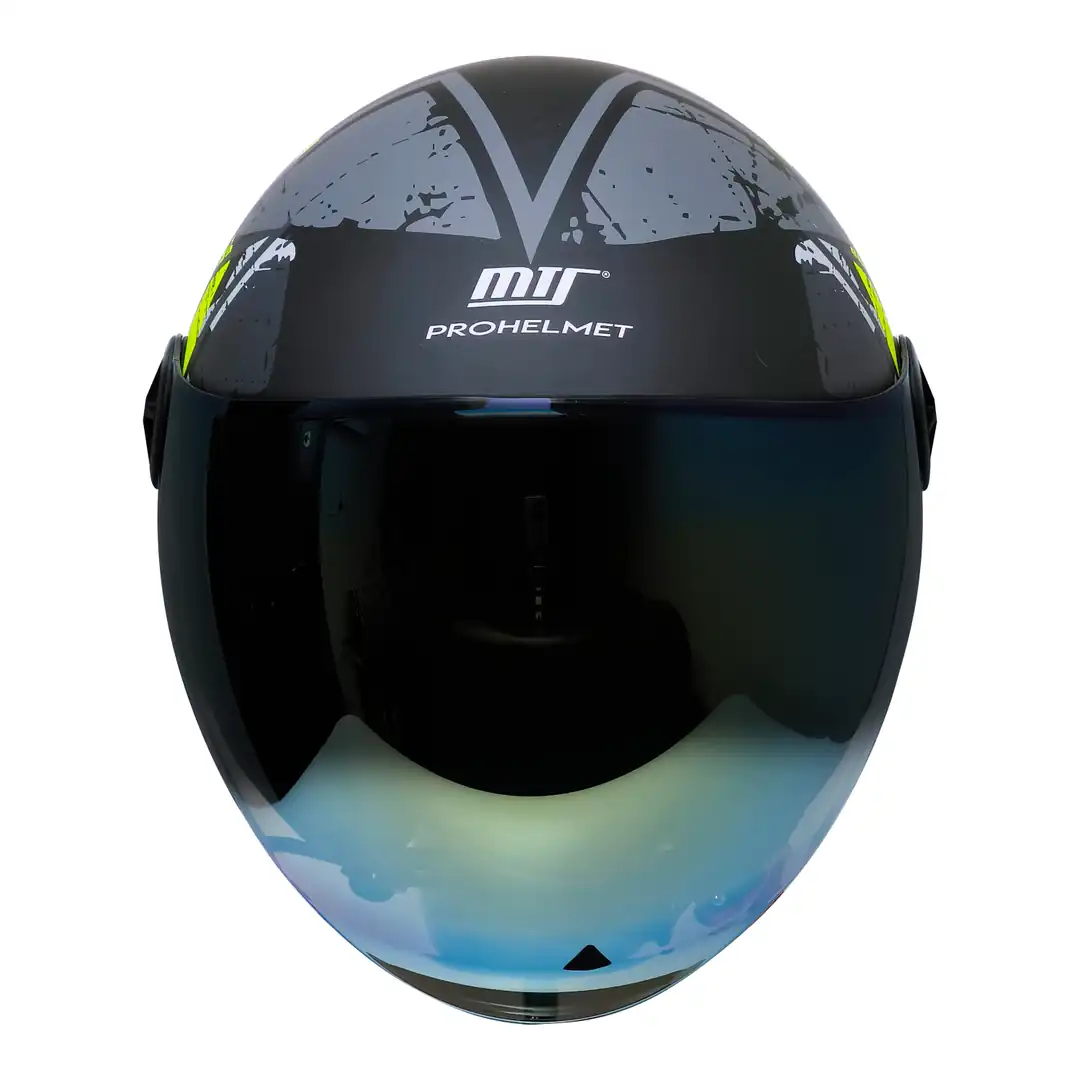 Fx-101 Neon Camo Yarım Kask - Abs Gövde - Ce Onaylı Motosiklet Kaskı Neon Camo