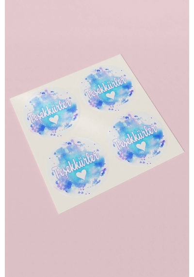 Kalpli Teşekkürler Sticker 3x3cm St2374 Çok Renkli
